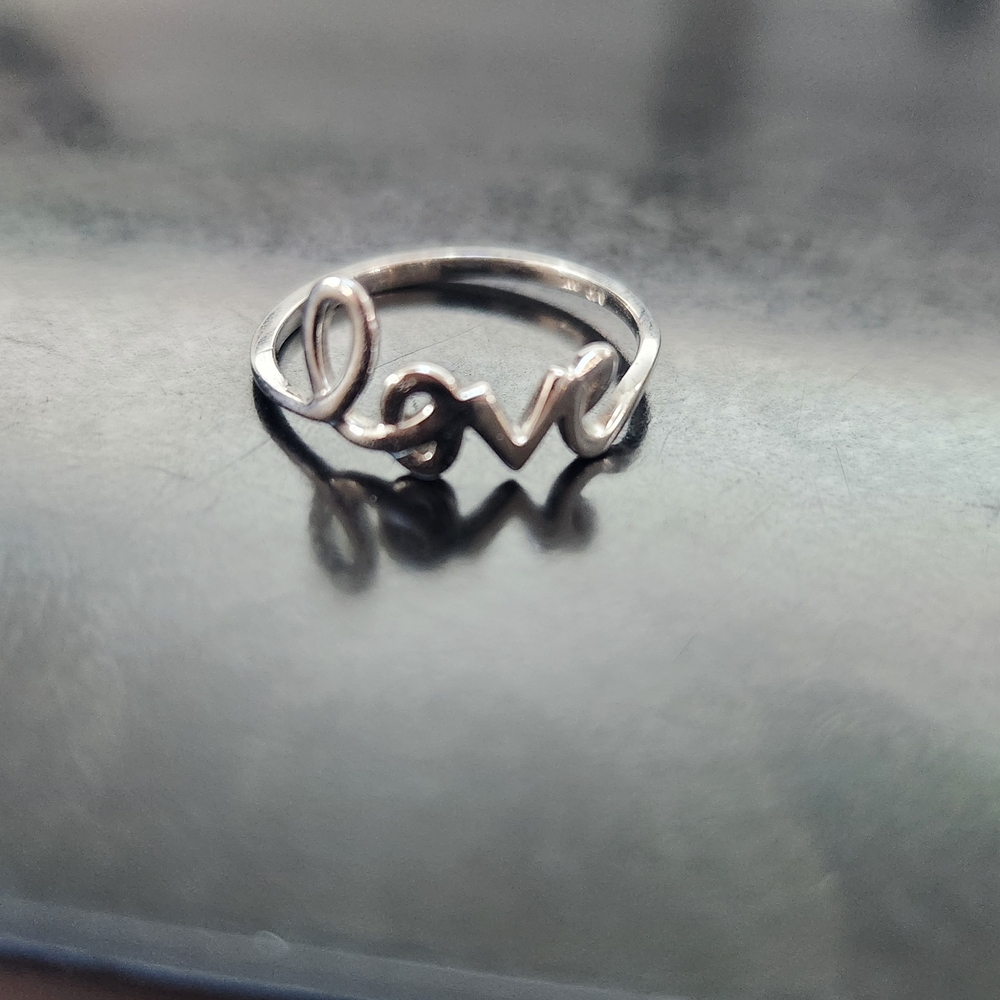 Ring Concierge White Gold Love Script Ring - Picture 2 of 3
